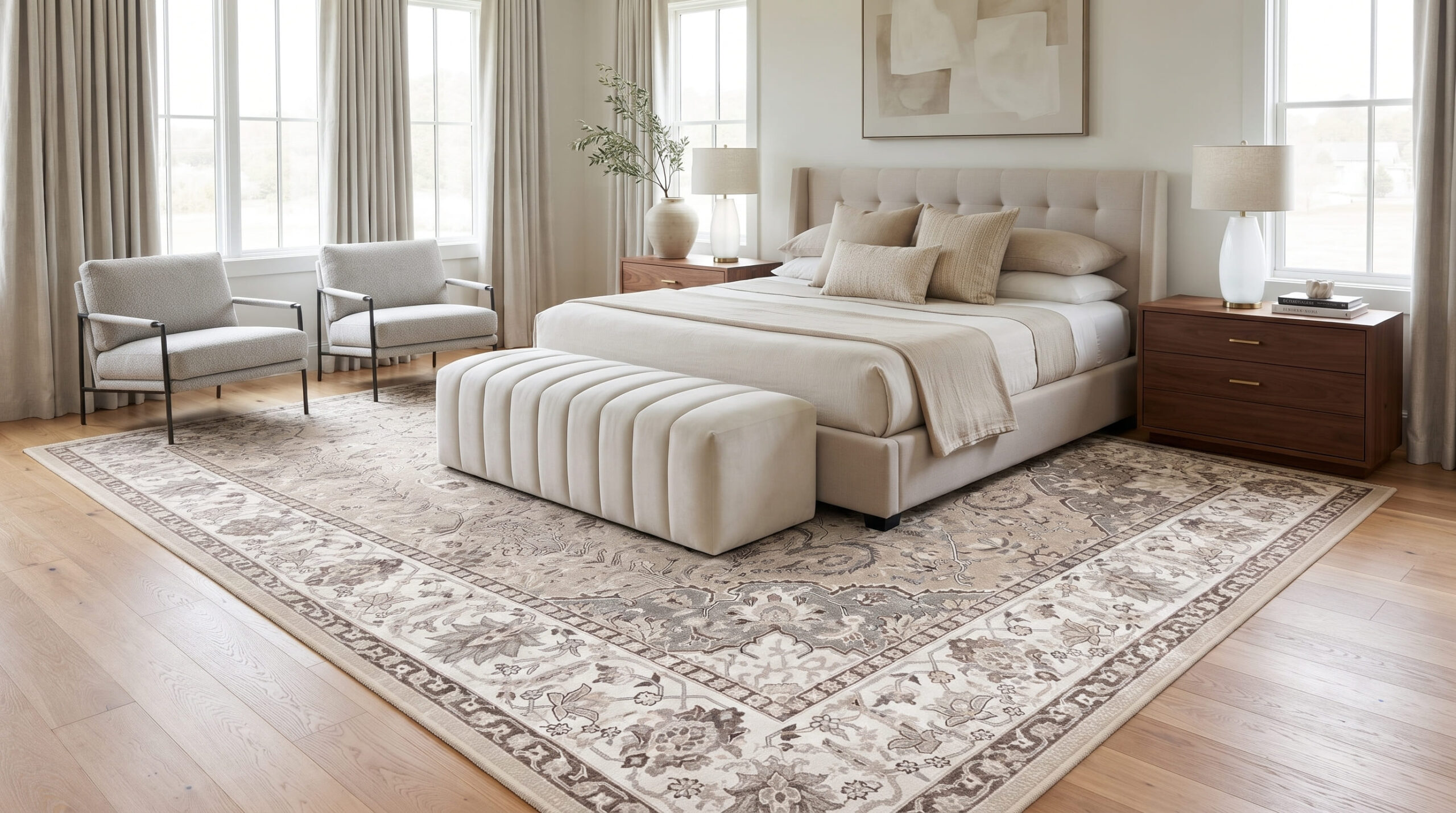 10x14 rug under king bed